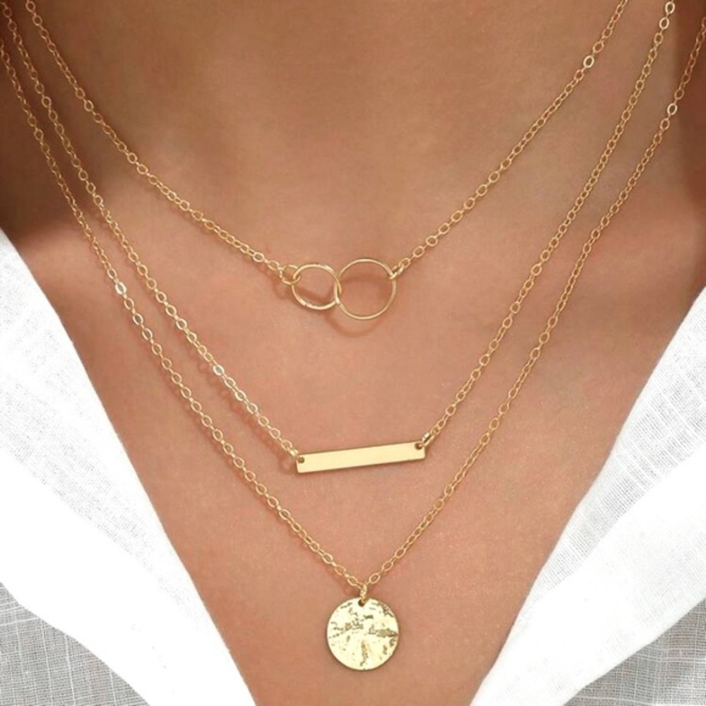 Layered Gold Circle Infinity Necklace